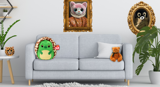 Variety of Beanies being used as decoration