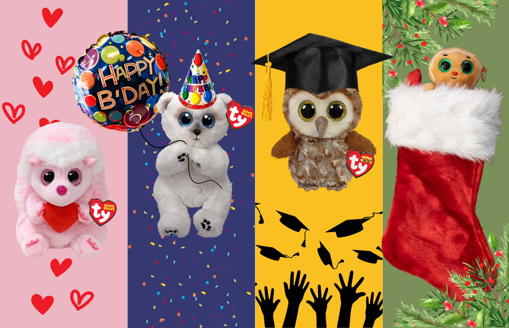 Different seasons with corresponding Beanie Babies