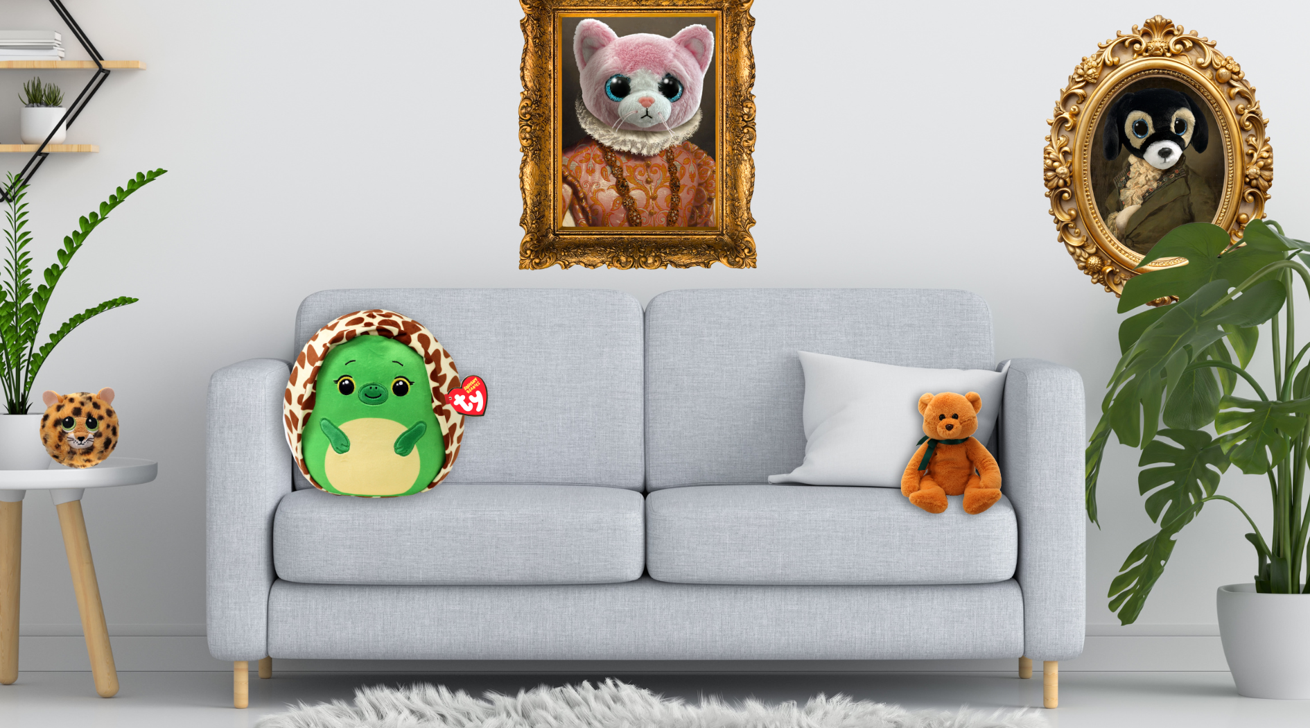 Variety of Beanies being used as decoration