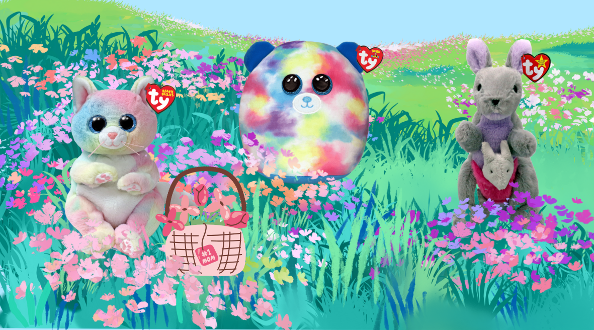 Three Beanies with flowers for background