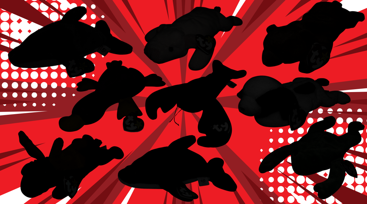 Silhouettes of original beanie babies